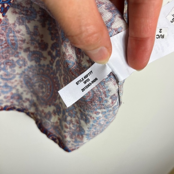 NWT J.Crew Fleur Cotton Paisley Top XS Button Back Cottagecore Romantic Ruffle - Picture 6 of 12